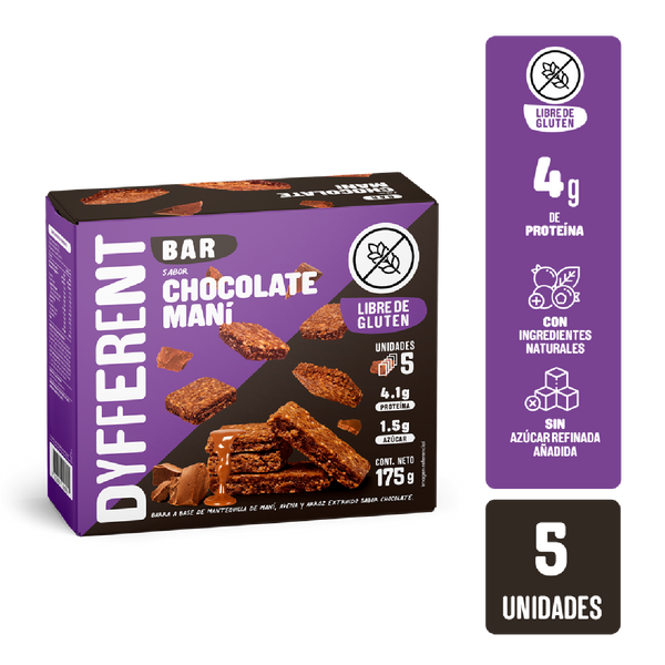 Barra de Maní Chocolate 175gr - 5 unidades